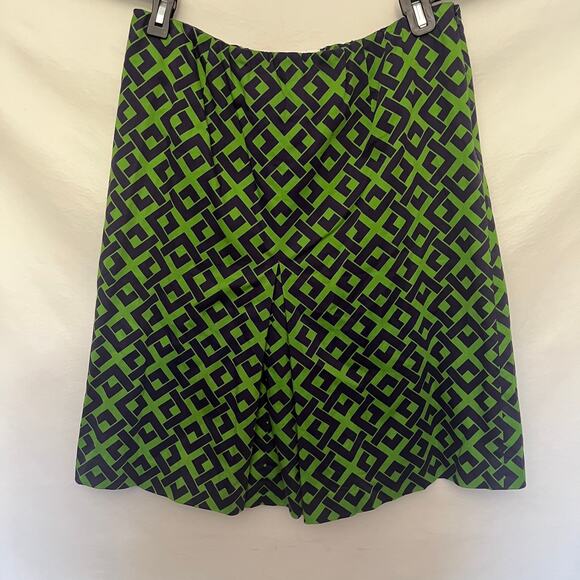 Sara Campbell A-Line Skirt Sz M Preppy Coastal Mod Green Retro Geometric 60s - Picture 3 of 10